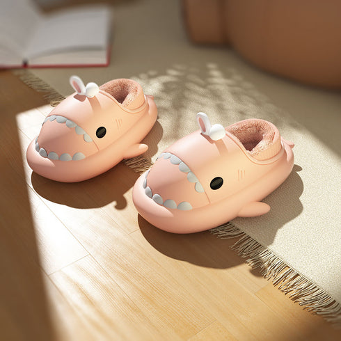 Sharkicks Basic - Hiver, Chaussons Requins Lapin, Talon Couvert